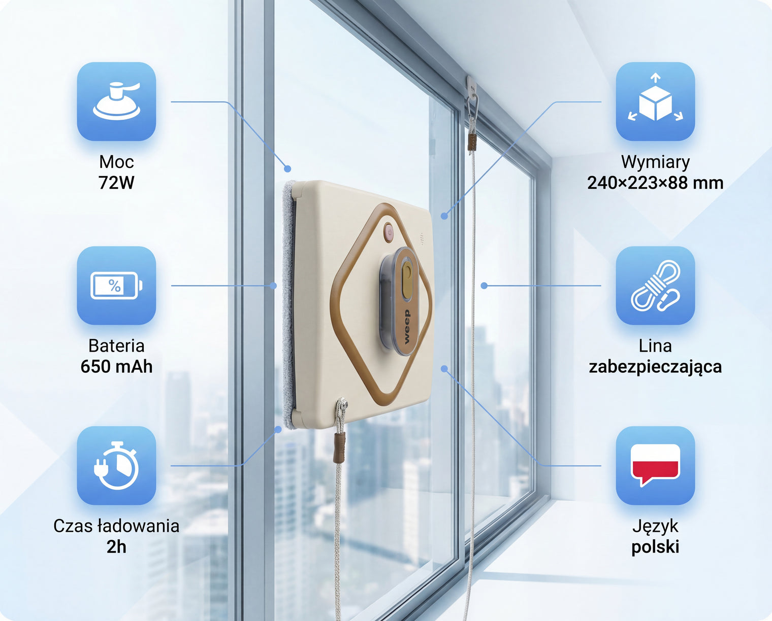 ROBOT DO MYCIA OKIEN WEEP AI i2pro MYJKA DO OKIEN j.polski