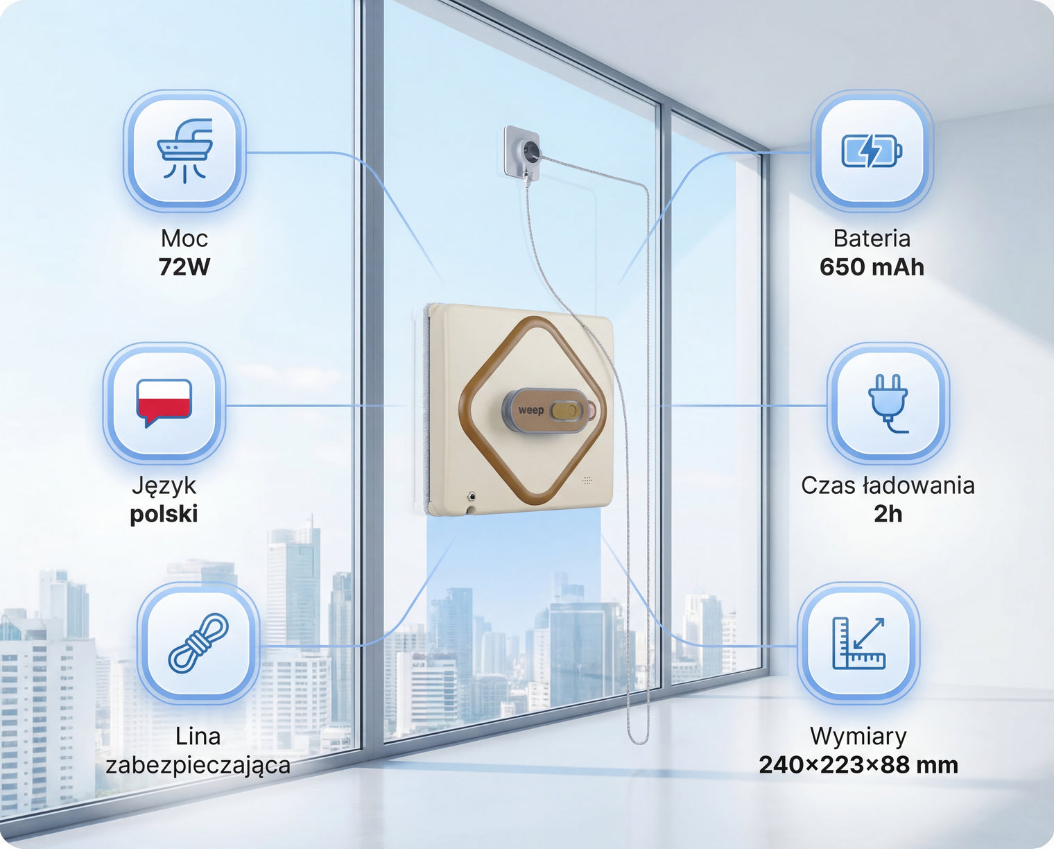 ROBOT DO MYCIA OKIEN WEEP AI i2pro MYJKA DO OKIEN j.polski